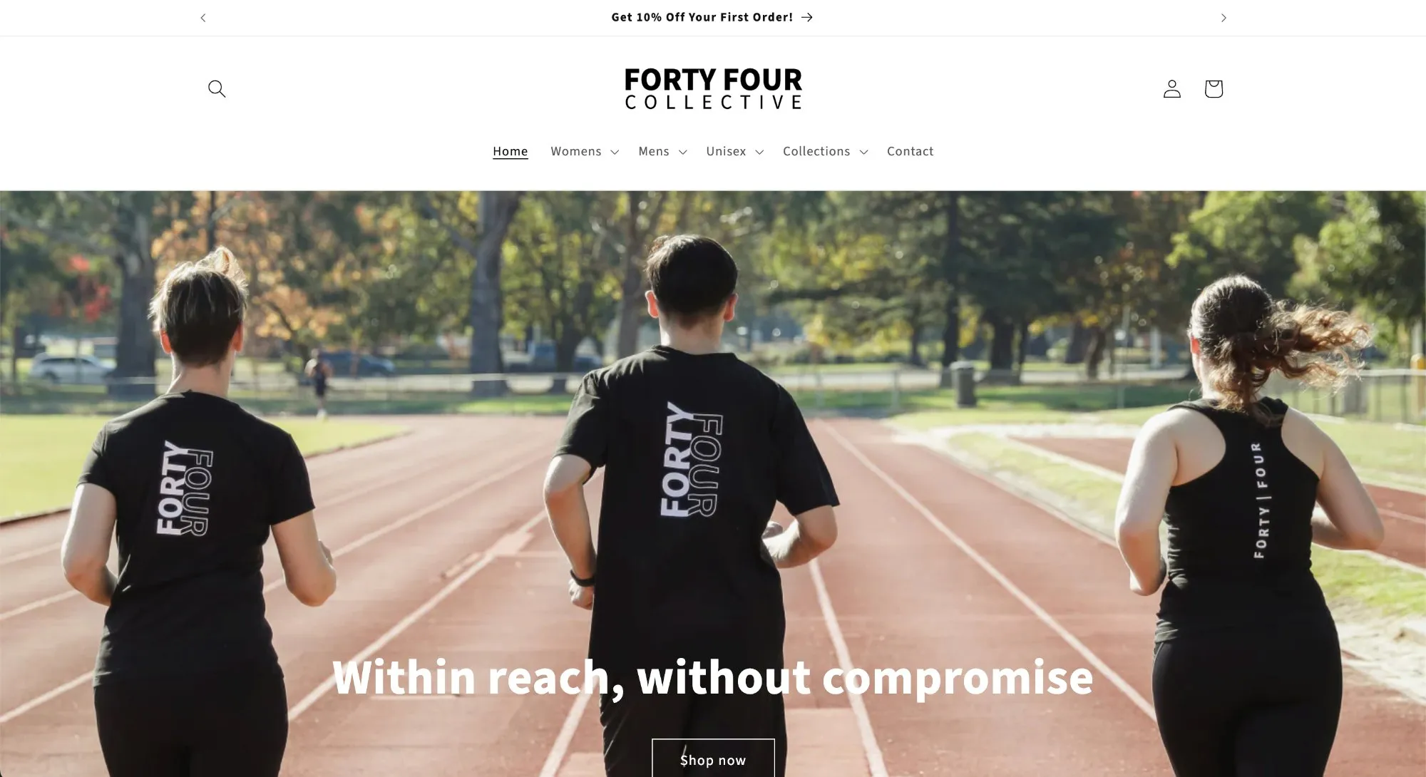 44 Collective Shopify store homepage