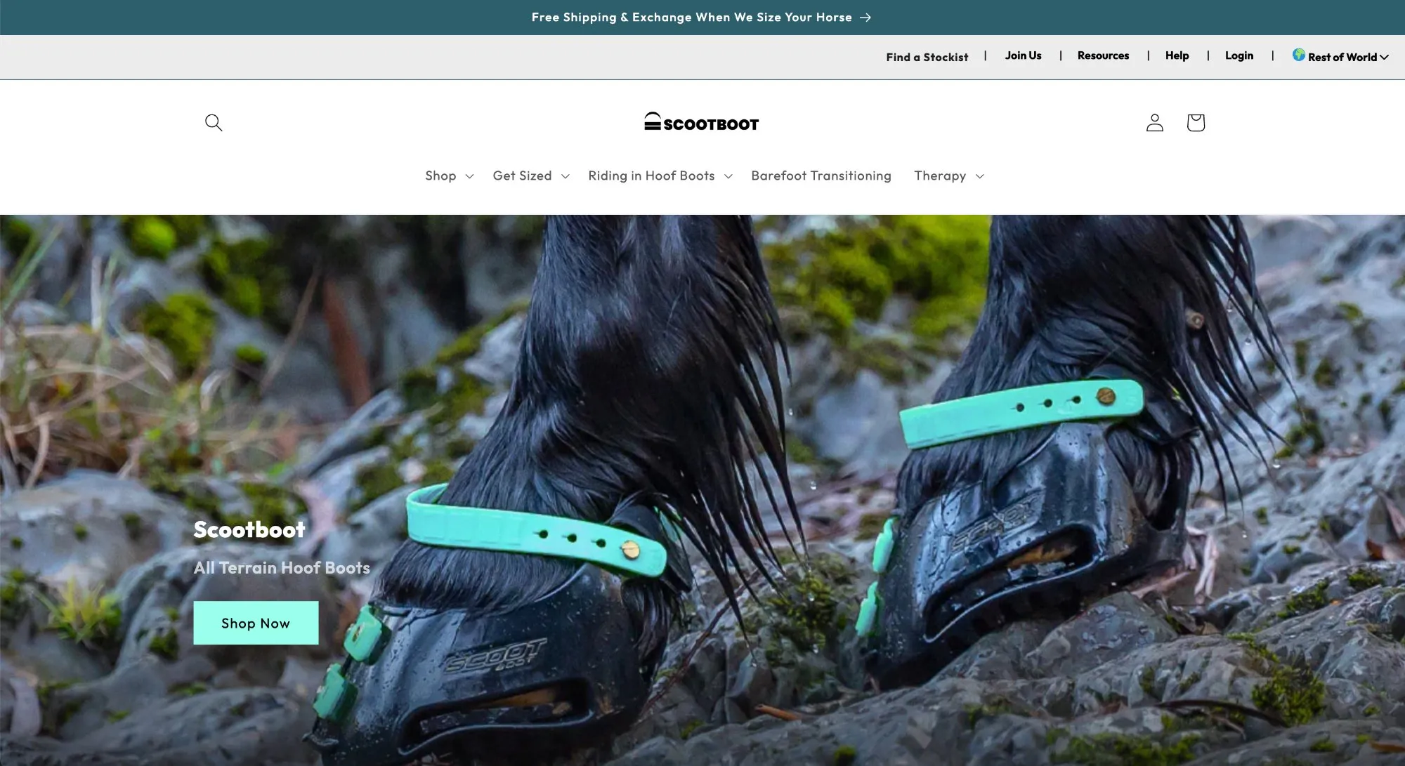 Scootboot Shopify store homepage